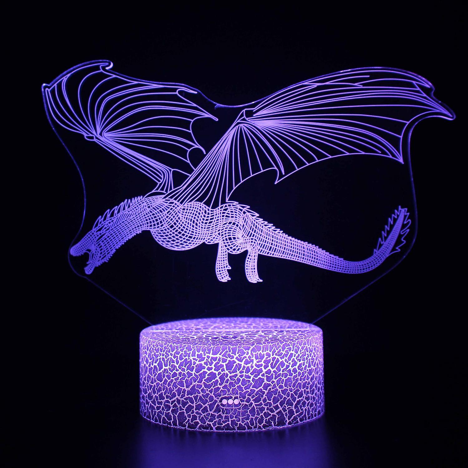 3D Touch Light Night 7 colors remote control Dinosaur #1176