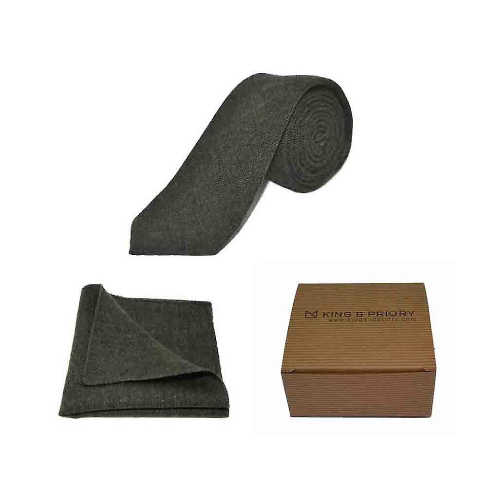 Highland Weave Forest Green Tie & Pocket Square Set | Boxed
