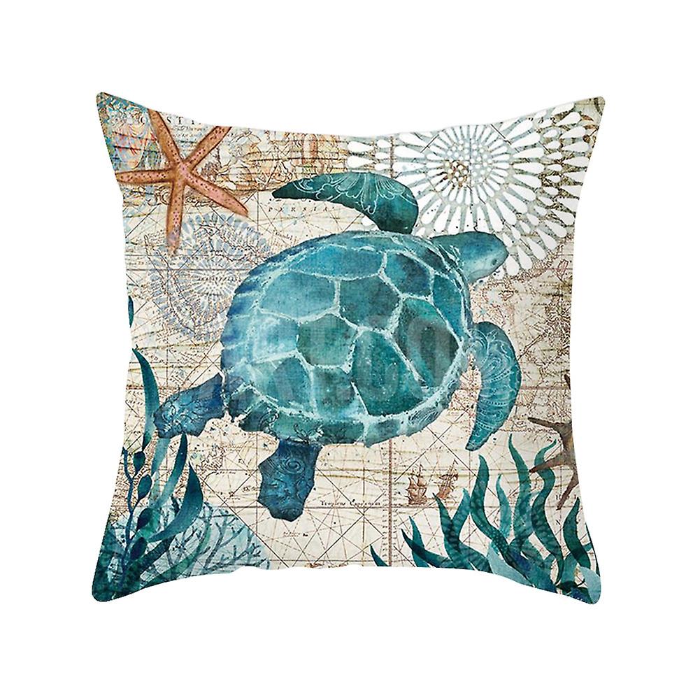 Ocean Starfish Mermaids Sea Turtle Soft Cushion Cover Pillow Case Home Decor City