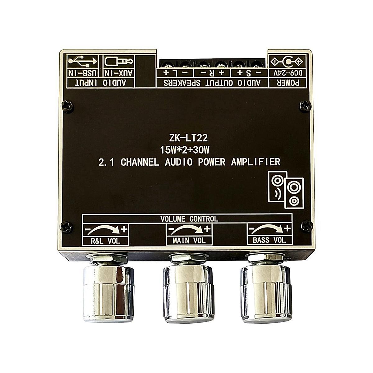 -LT22 5.1 Bluetooth Power Amplifier Board Dual 15W 2.1 Channel Amplifier Board with 30W Subwoofer f