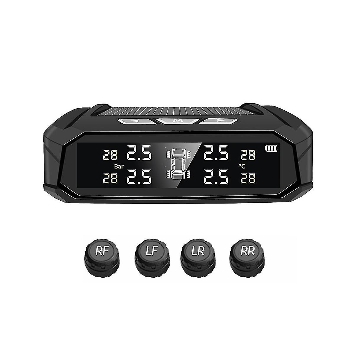 Car Tpms Tire Pressure Monitoring System Display Alarm Monitoring Usb Charging Temperature Alert Wi