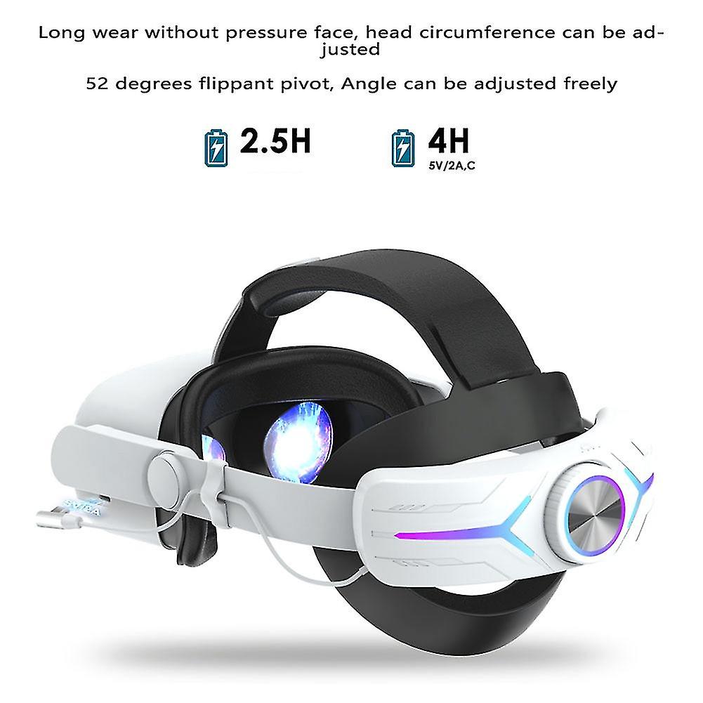 Head Strap With 8000mah Battery For Extend Playtime Adjustable Elite Strap Vr Replacement(white)