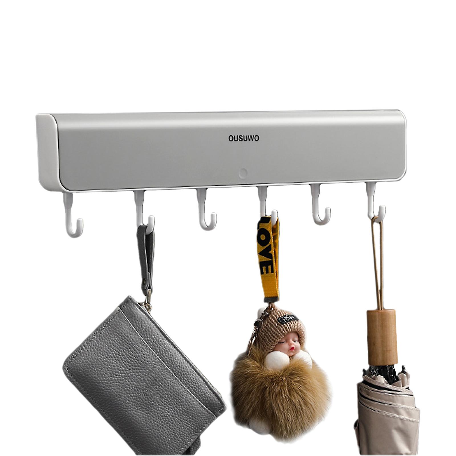 Wall Mounted Coat Hooks With 4 Storage Compartment Hallway Organiser