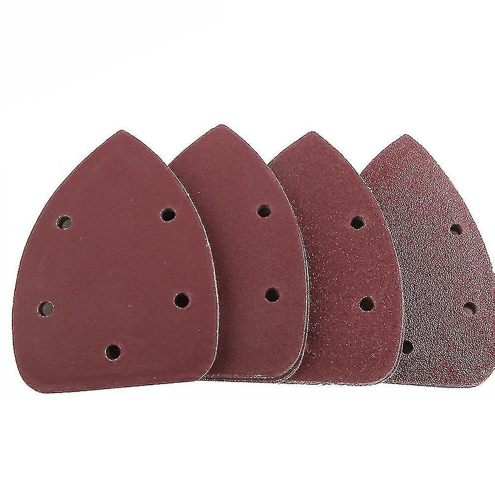 5-hole Triangle Red Sand Flocking Sandpaper Sheet Self-adhesive Polishing Sheet Back Pneumatic