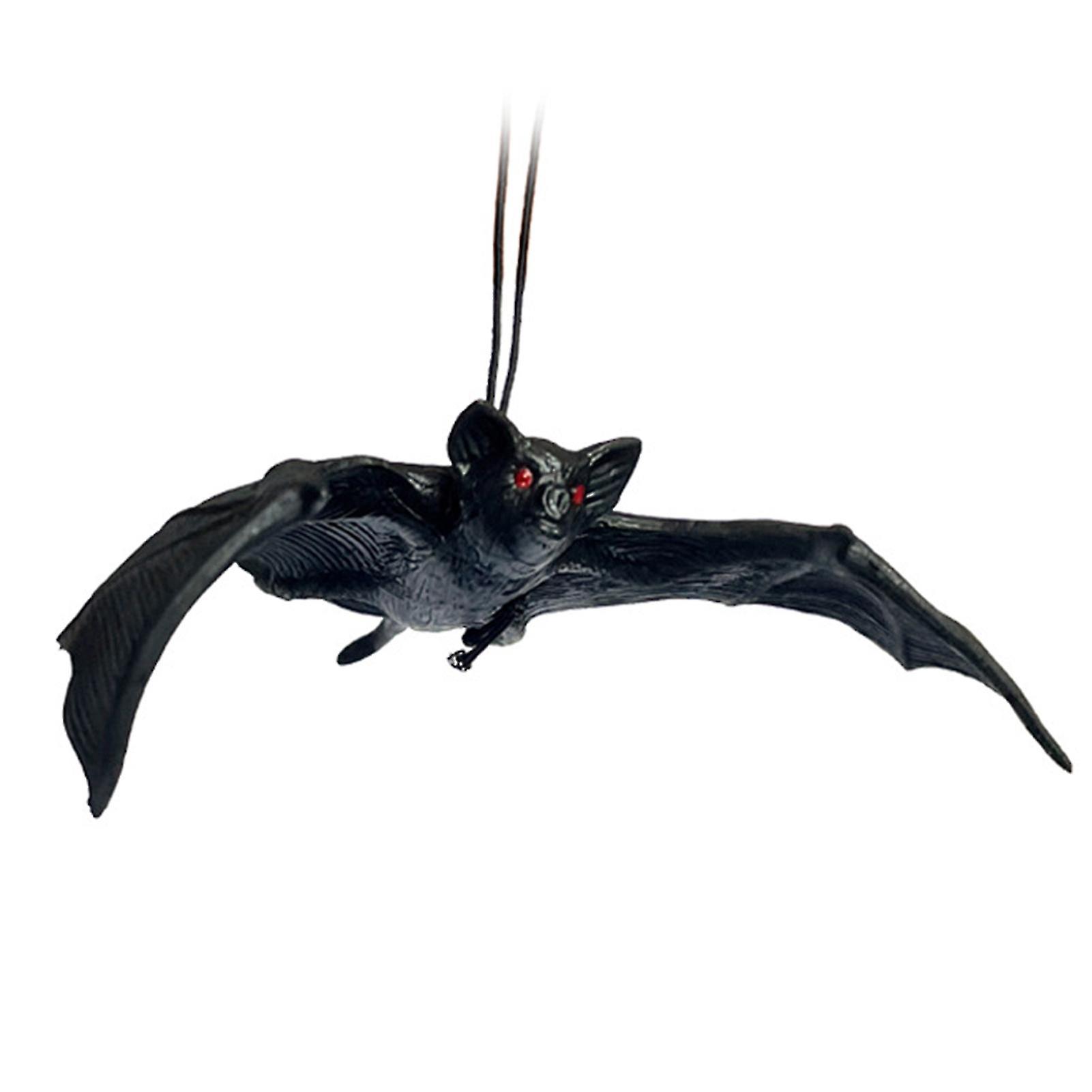 Halloween Bats Pendant Realistic Red Eyes Scary Detailed Weather-proof Scene Layout Anti-fade Halloween Haunted House Simulation Animals For Y