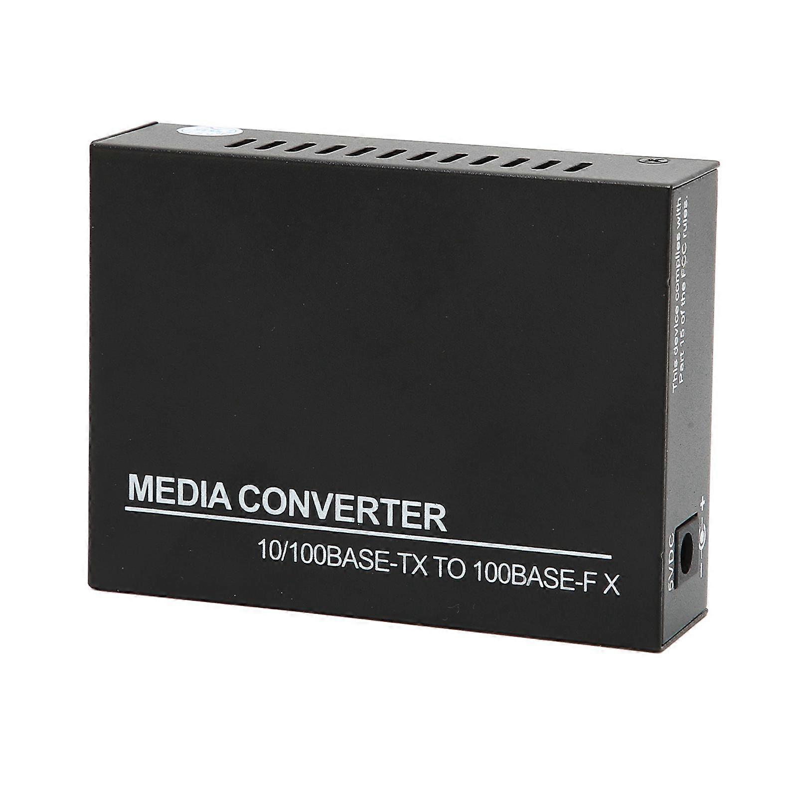 Medienkonverter Glasfaser-zu-Ethernet-Konverter, 10M 100M RJ45-Port zu 100Base Multimode-Glasfaser-Medienkonverter, 100?240 V, UK-Stecker