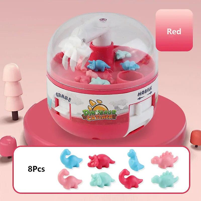 Mini Claw Machine Capsule Toys Dinosaur Grabbing Machine Catcher Micro Figure Hand-eye Coordination Game Kids Interactive Toys