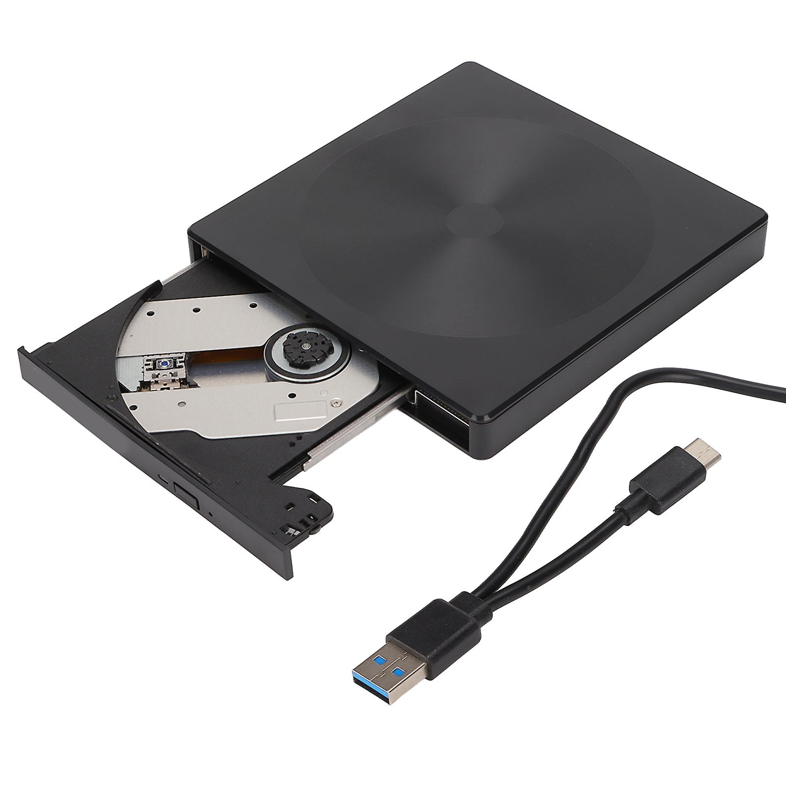 Dual Interface External Optical Drive USB 3.0 Type C 5Gbps CD Drive for Laptop Home Office