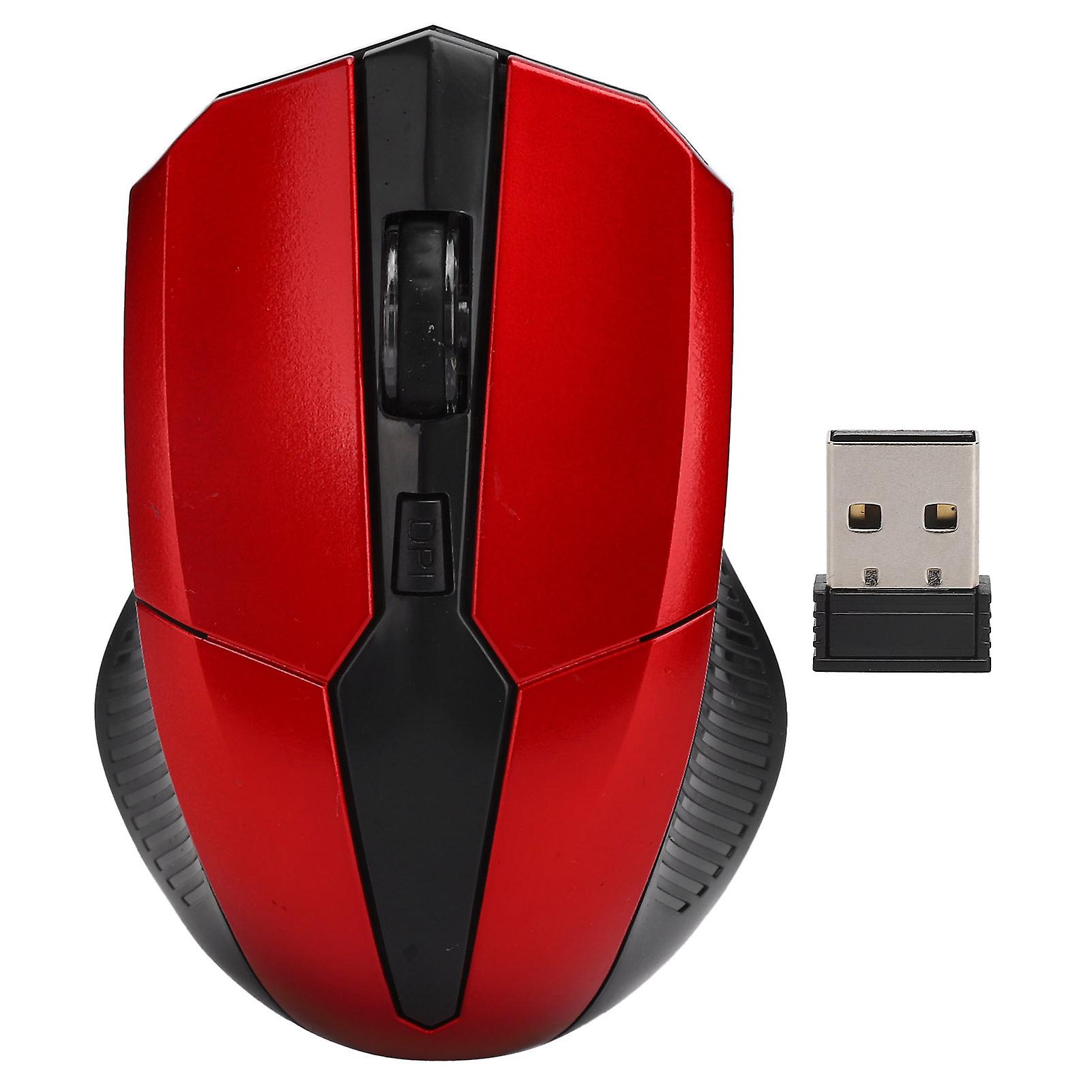 Wireless Mouse 2.4GHz 4 Keys Optical Mice with USB Receiver Computer AccessoriesRed