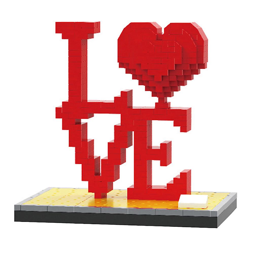 Love Red Rose Heart Building Blocks Micro Particles Building Blocks Toy Romantic Present for Lover