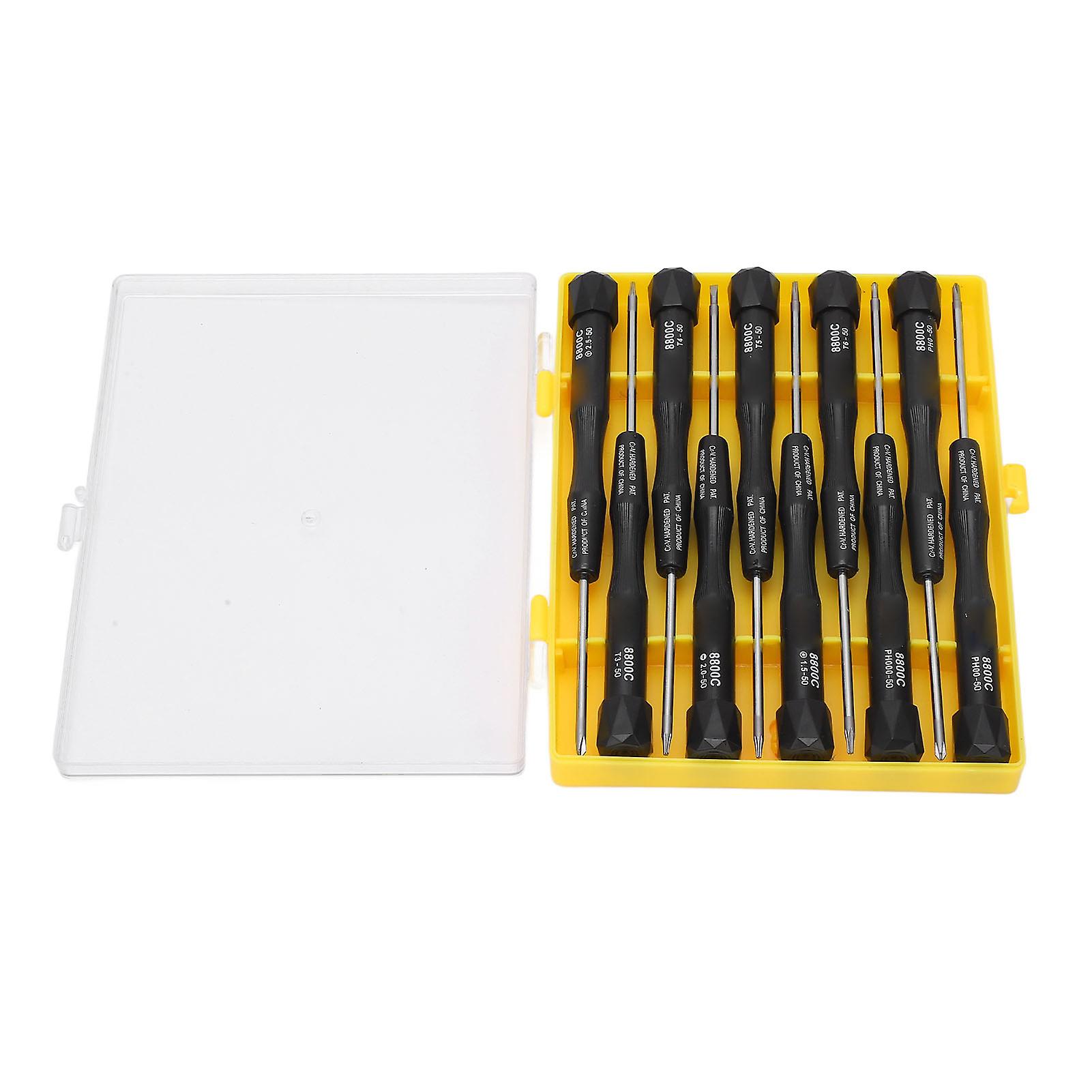10Pcs Screwdriver Chrome Vanadium Steel Magnetic Bit Non Slip Effort Saving Screwdriver Set with Case