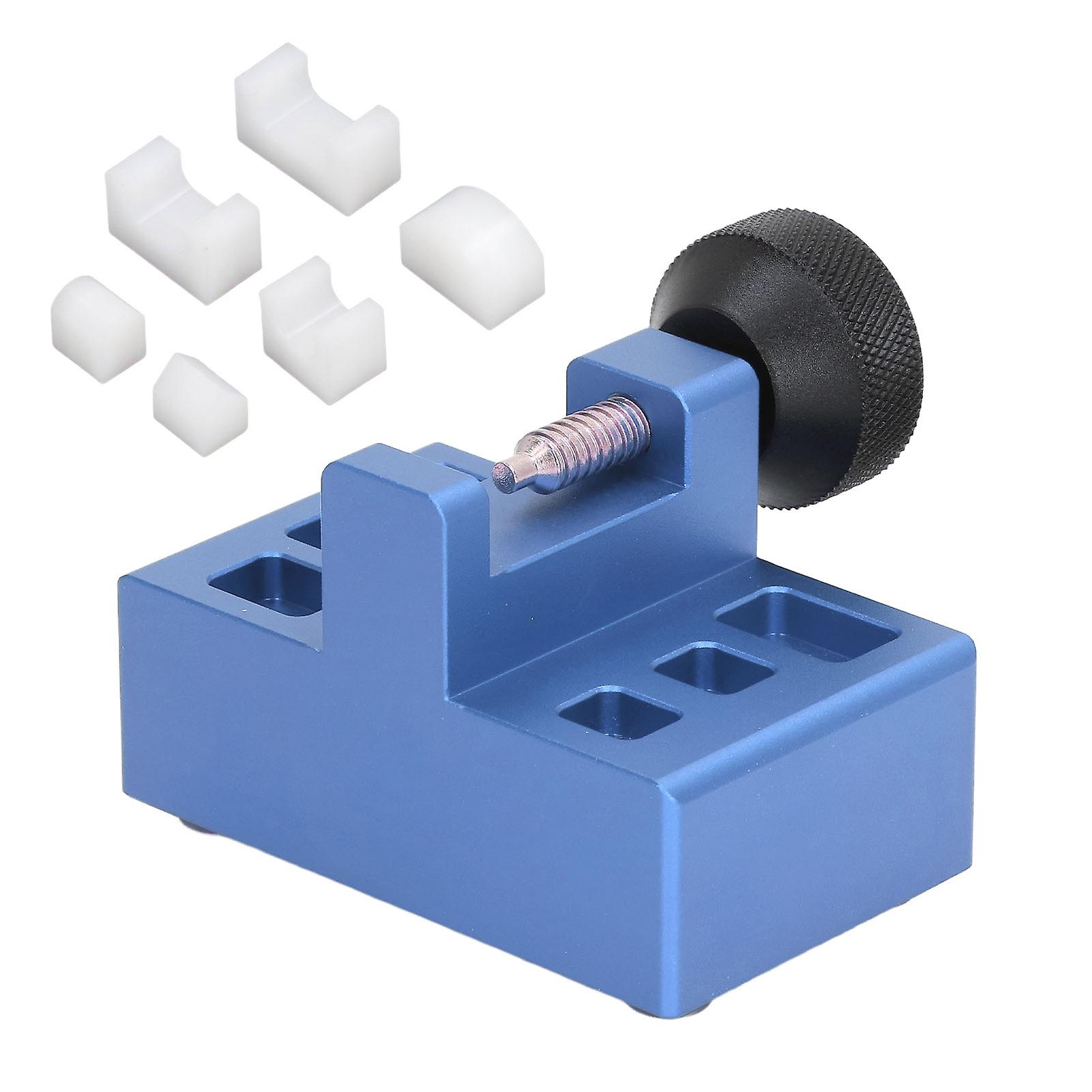 Watch Buckle Press Set Radian Positioning Aluminium Alloy Watch Buckle Press Repair Maintenance Tool Kit Blue