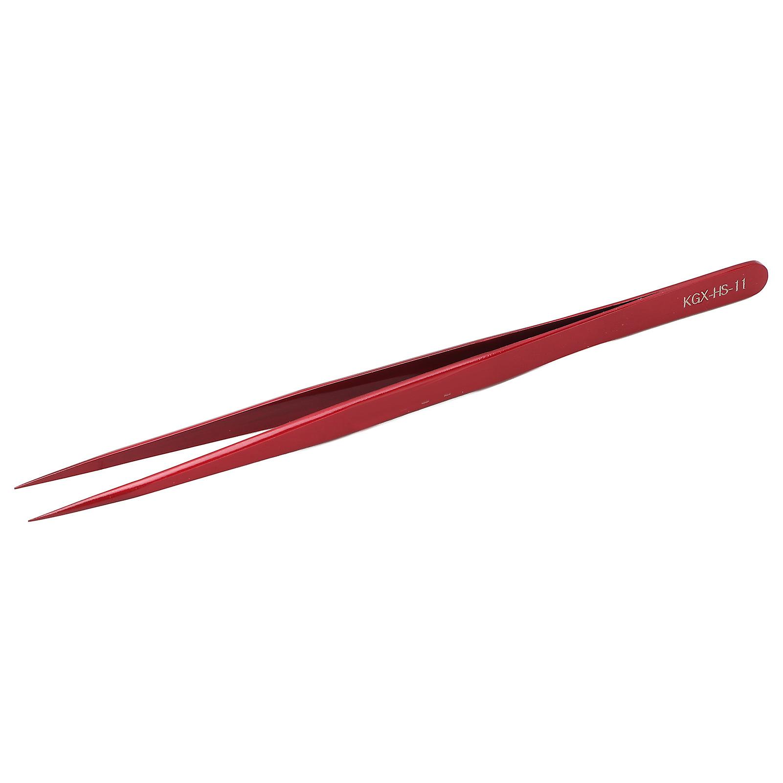 Precision Tweezers, Portable, Stable, Corrosion-Resistant, Fine Tip, for Mobile Phone and PC, Red