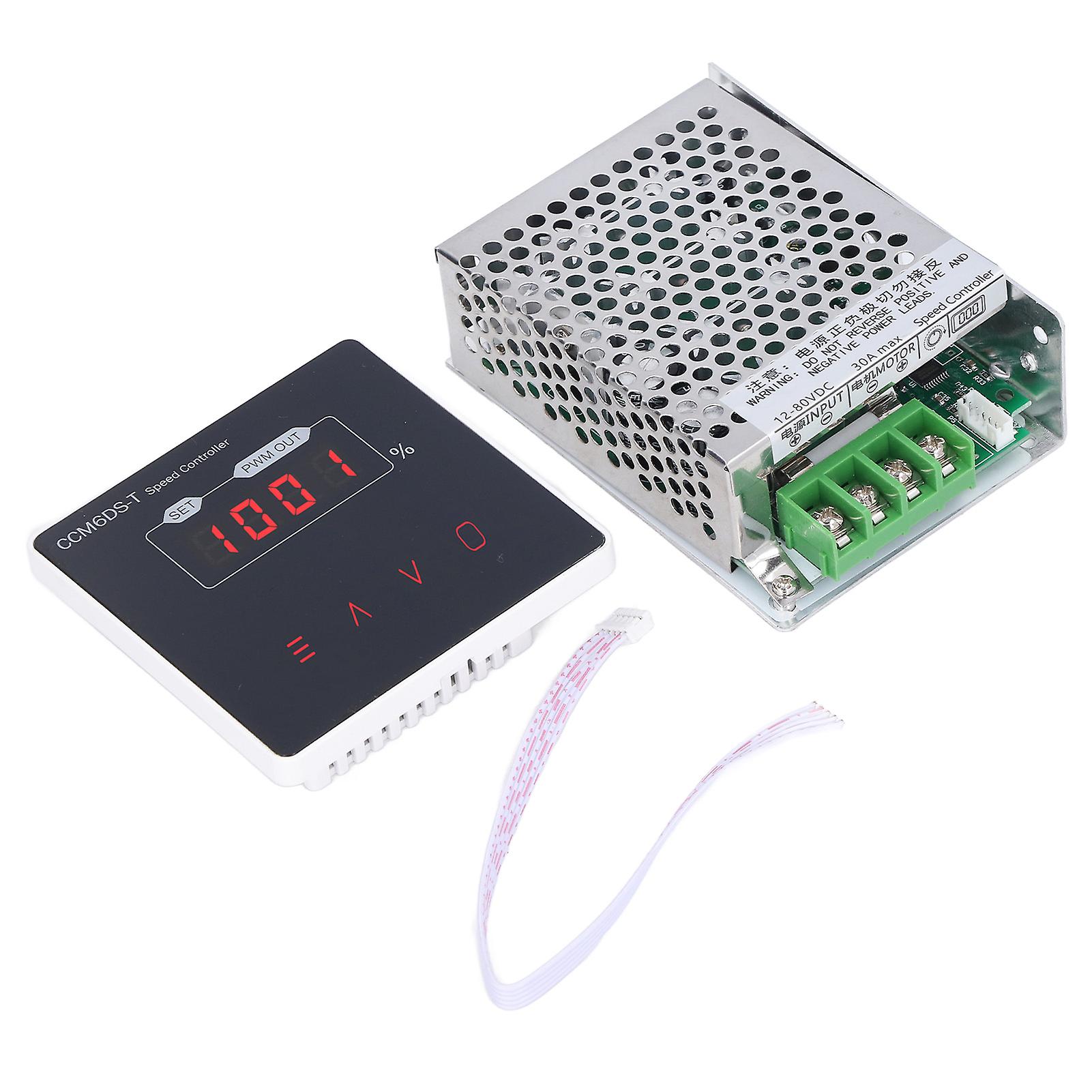 CYNCS Contrôleur de vitesse de moteur à affichage numérique Interrupteur de commande de gradation en alliage d’aluminium DC 12V-80V 30A