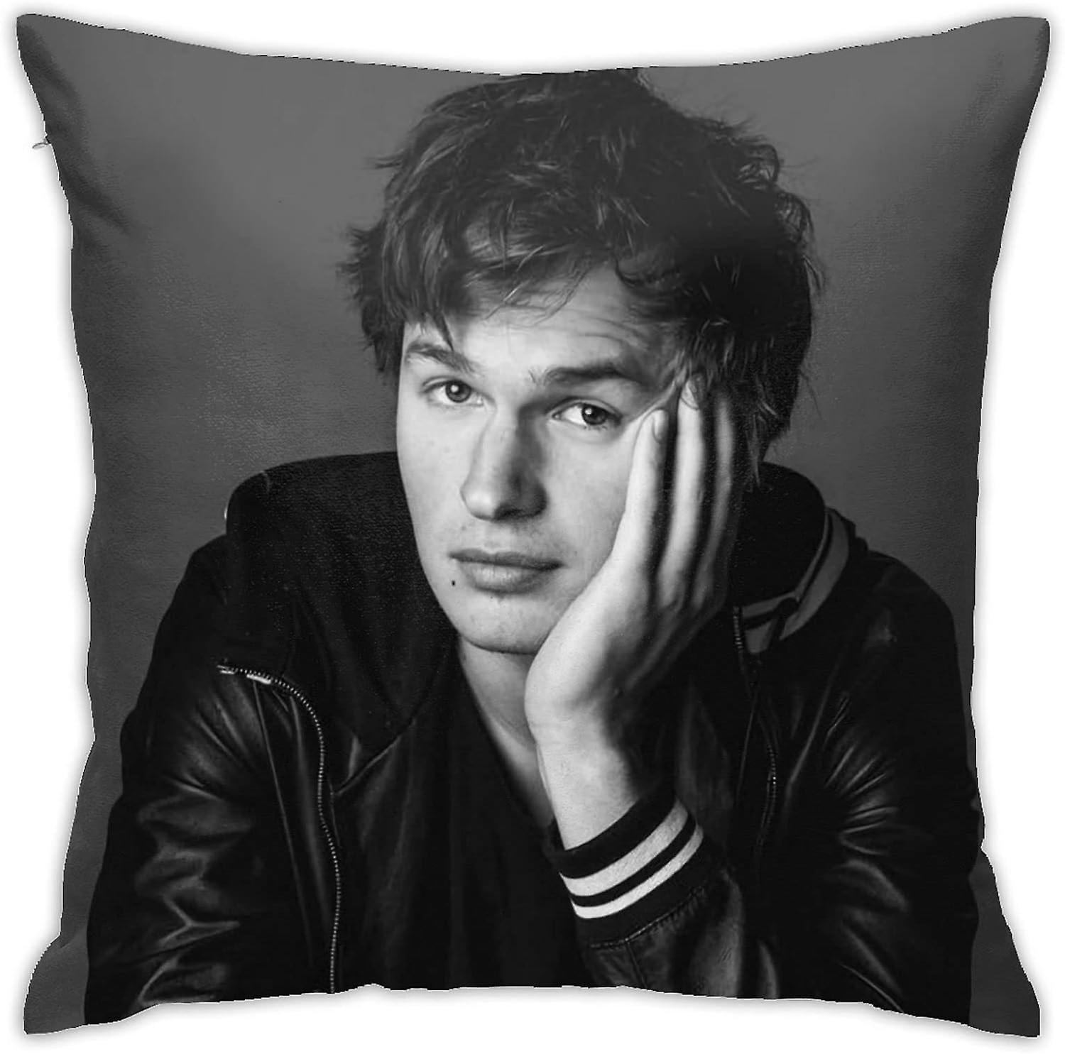 Ansel Elgort Pillow Covers Plush Surface Double Sided Printing Pillow case - 18x18 inch -[A2608]
