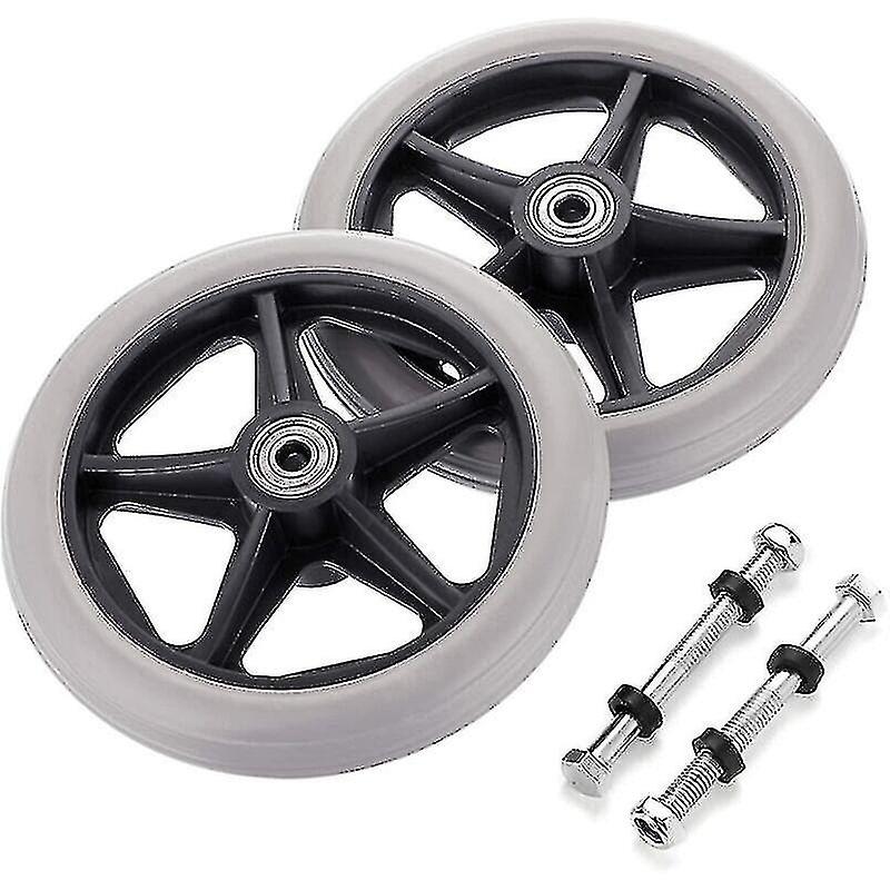 2pcs 6 Zoll Rollstuhl Ersatz Gummirad Vorderräder Rollator Rollator Walker rutschfeste Ersatz Rollen Rollen Räder Universal Rollstuhl Ersatz