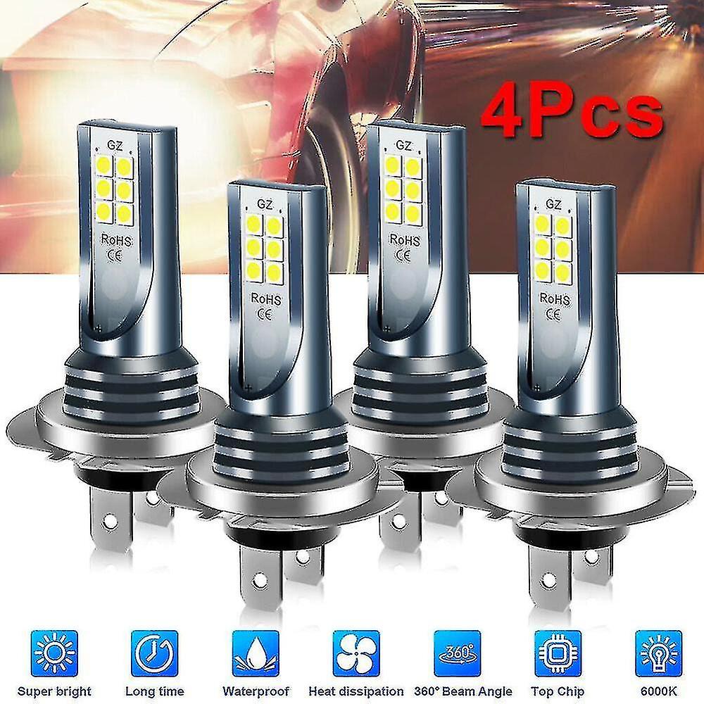 4x H7 Led Headlight Bulb Kit High Low Beam 110w 30000lm Super Bright 6000k White