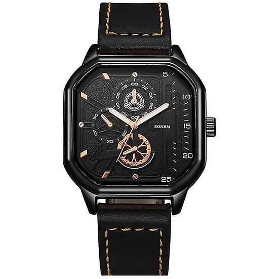 Stylish Waterproof Watch with Mechanical Movement Easy to Read Ergonomic Designed Strap Square Large Dial Men Watch