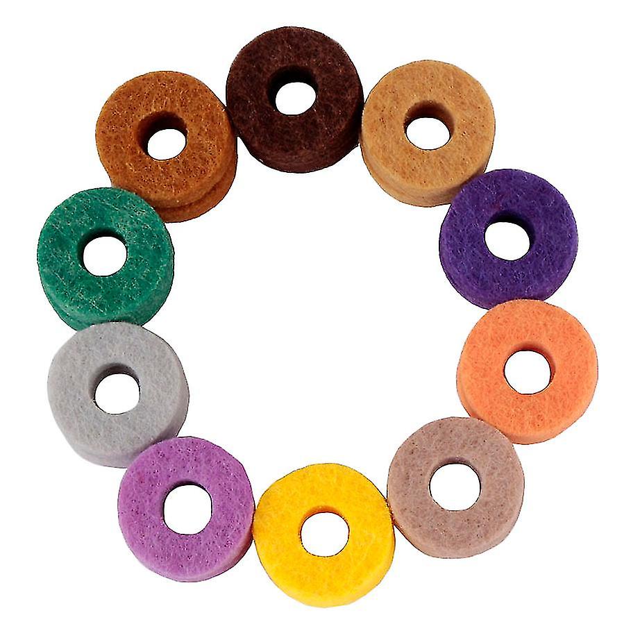 10pcs/ Pack Cymbal Stand Felt Washer Pad Replacement Round Soft For Drum Set Cymbals (random Color