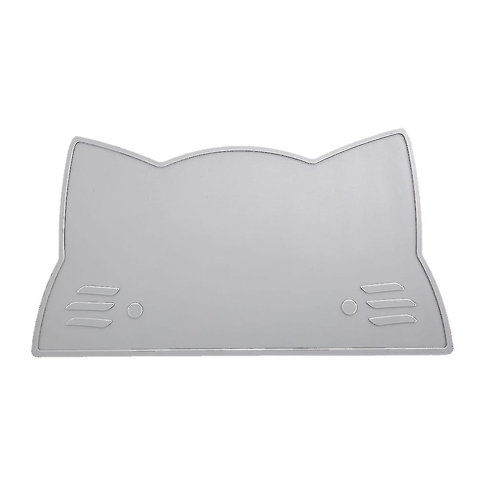 Cat Food Mat, Silicone Waterproof Non Slip Pet Mat, Raised Edge Cat Feeding Mat