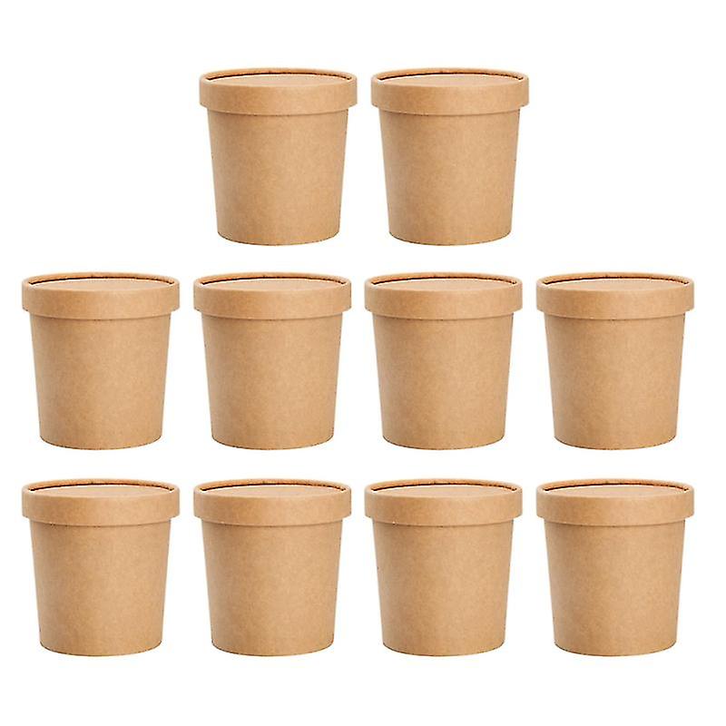 10set Disposable Soup Bowls With Lids