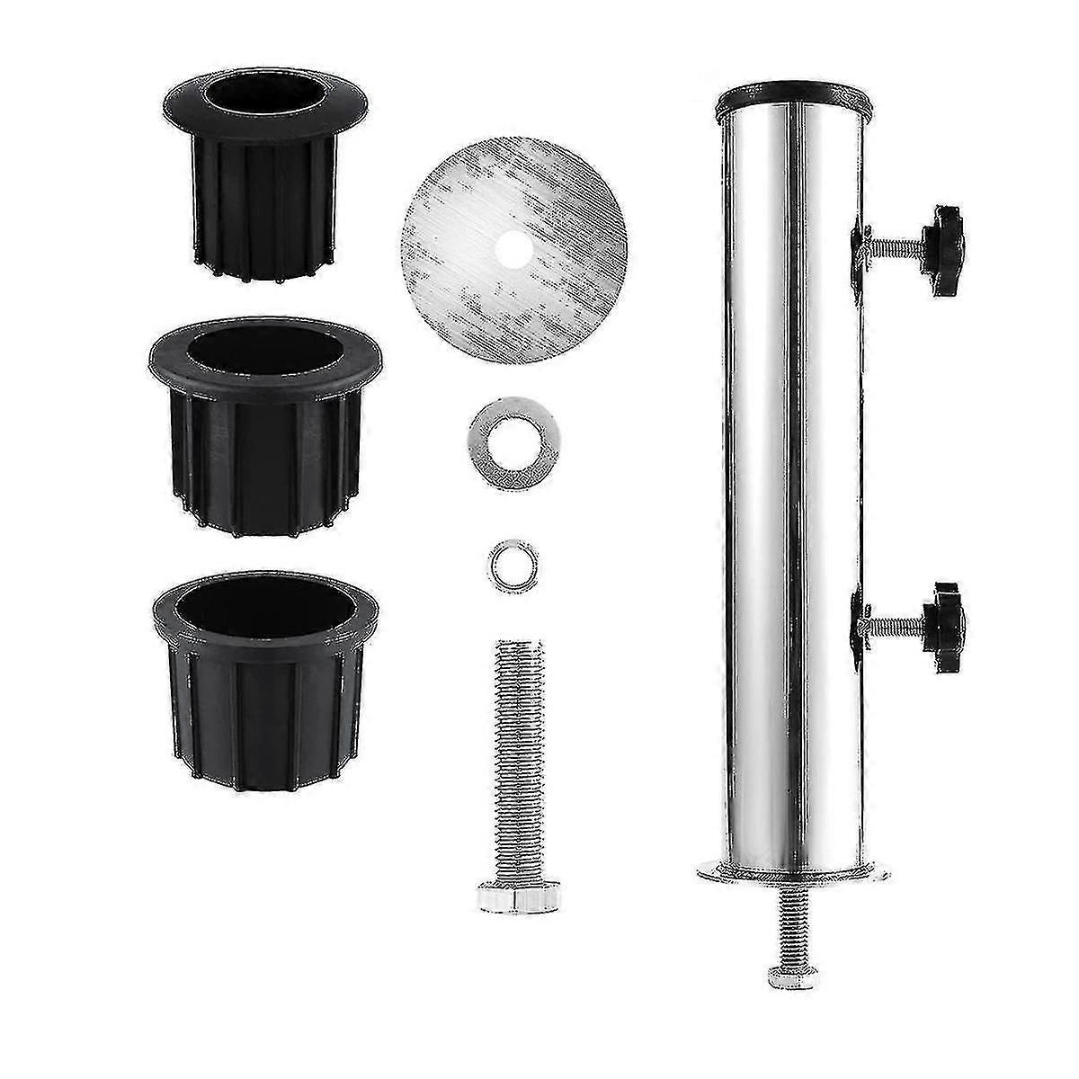 مجموعة حامل أنبوبي لحامل عمود المظلة، حامل قاعدة مظلة خارجية، غلاف أنبوبي، للحدائق الخارجية