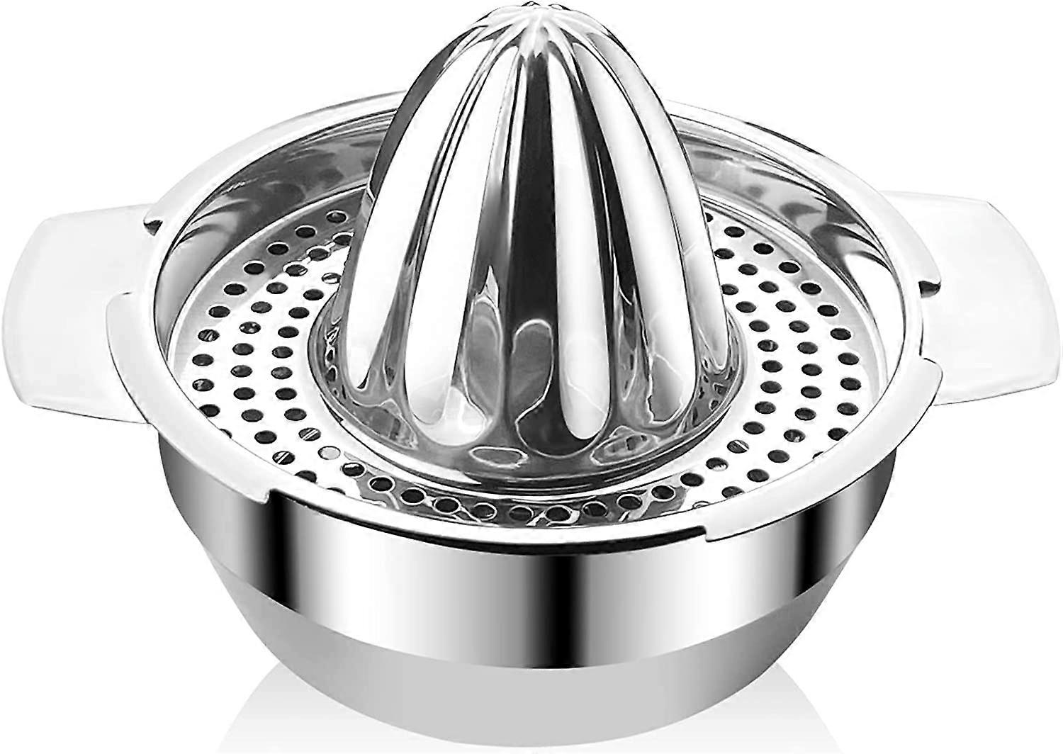 300ml, Manual Citrus Juicer 201 Stainless Steel Dishwasher Safe, Rotating Lemon Squeezer Easy to Clean Squeezer for Squeezing Lemons, Oranges, Greens