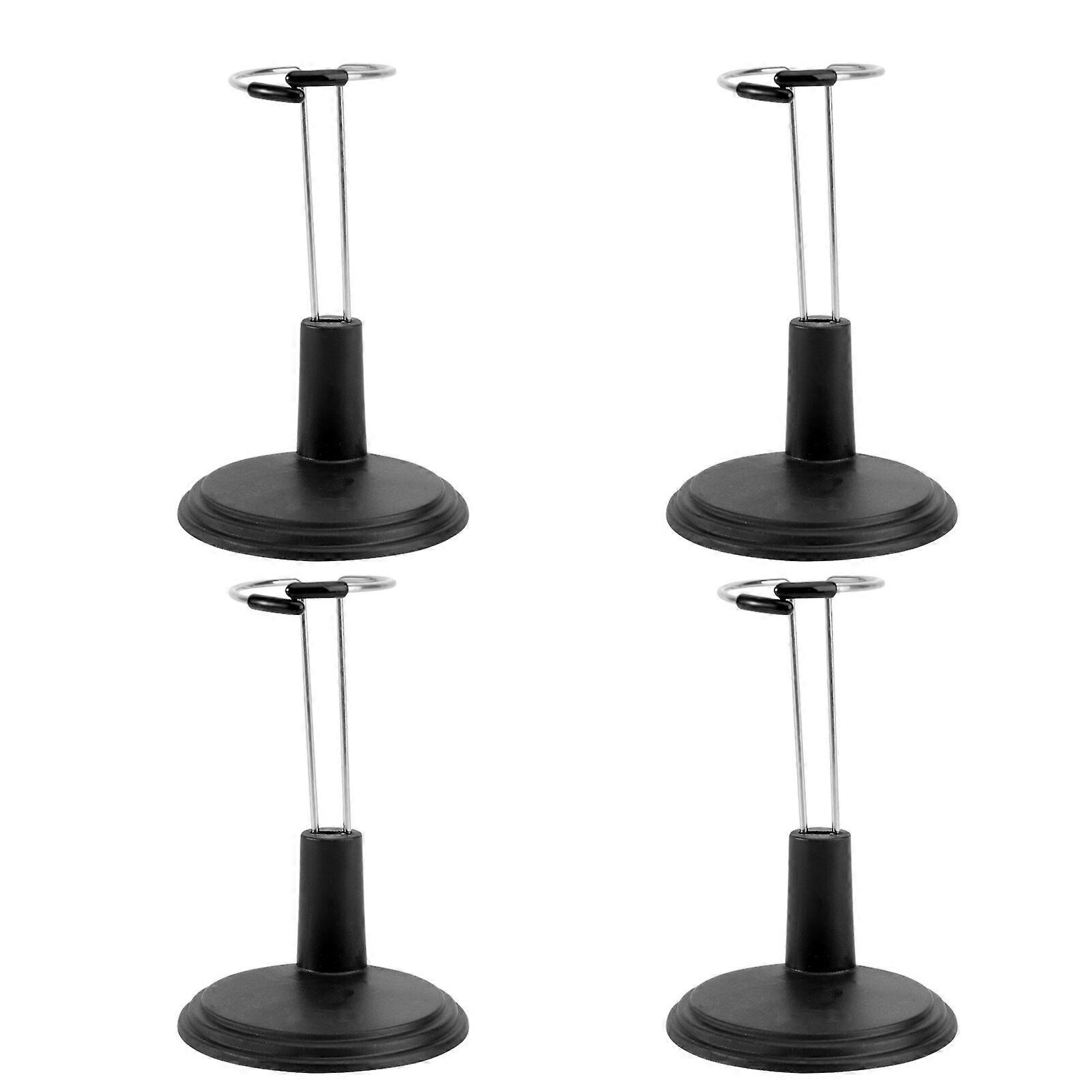 4pcs Creative Doll Bracket Support Portable Teddy Bear Stand Fashion Dolls Storage Rack for Home Black 15cm