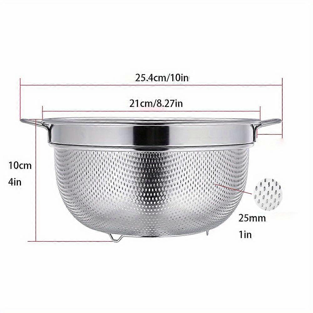 Strainers, Stainless Steel Colander Strainer, Metal Filter Screen With Handle, Suitable For Kitchen Drainage Of Spaghetti, washing Of Berries And Frui