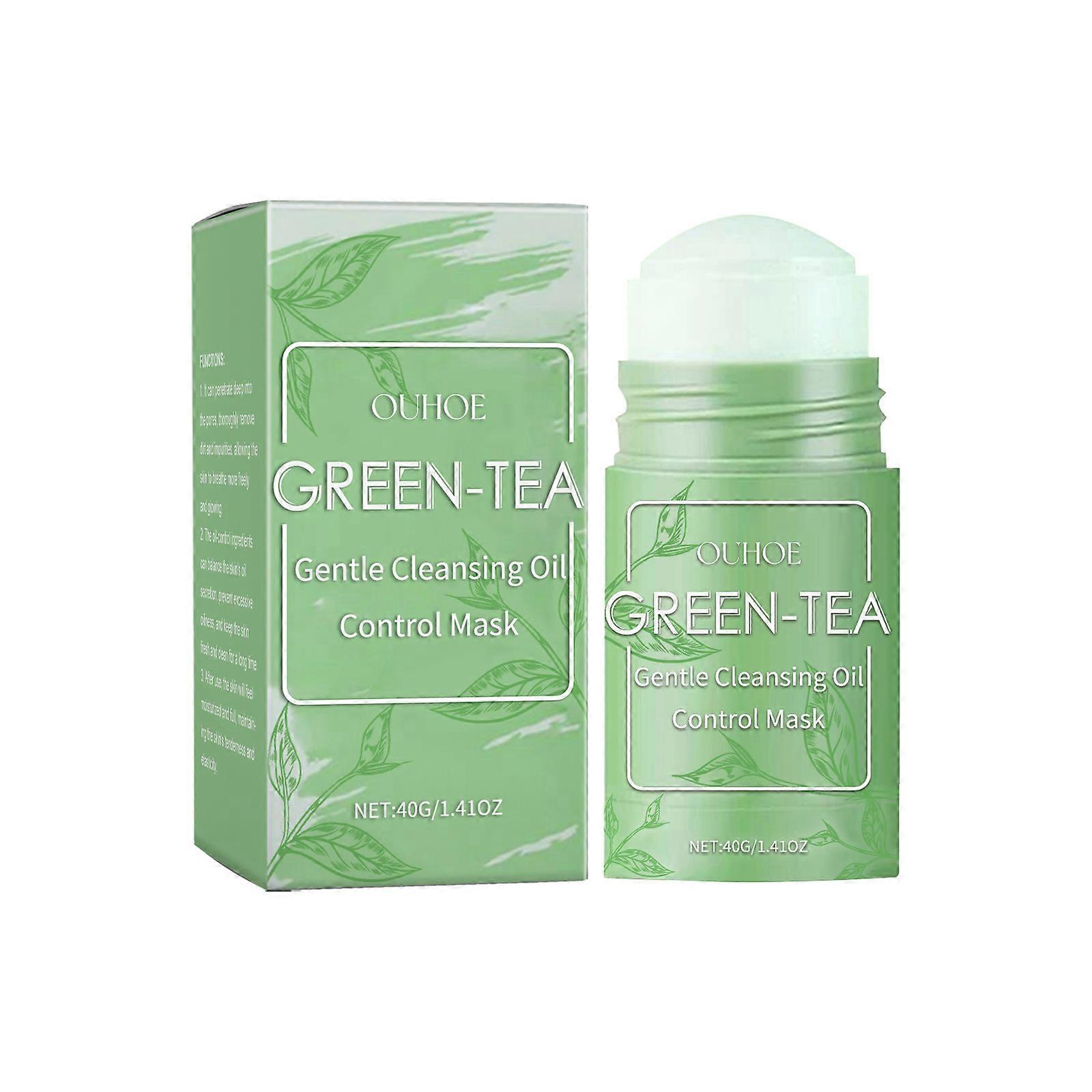 Green Tea Mask Stick,Blackhead Remover Mask with Green Tea Extract,Deep Pore Cleansing,Moisturizing,Oil-Control,Skin Brightening,Removes Blackheads,Su