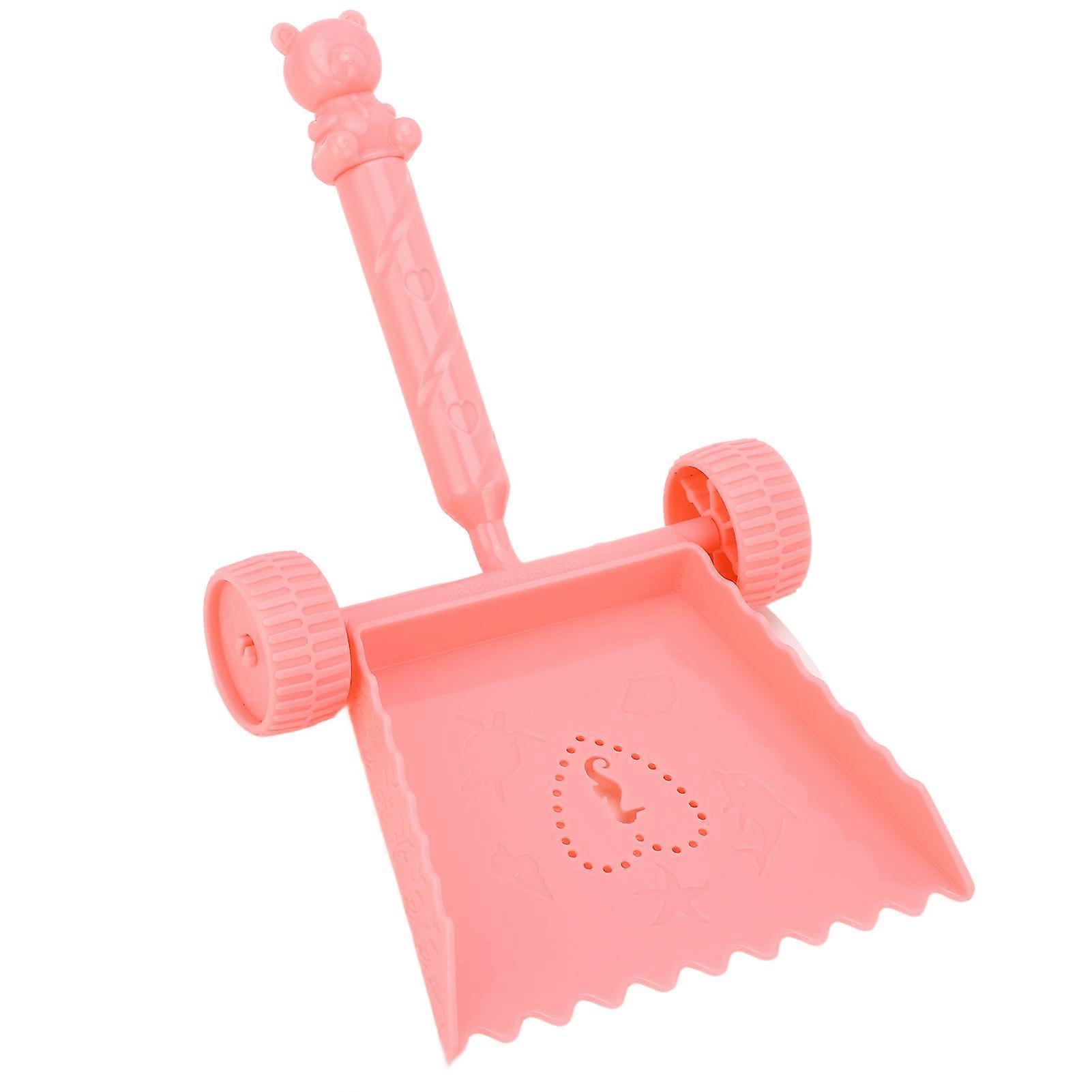 キッズビーチショベルスライディングホイールデザインABSプラスチック明るい色シャベル掘り砂スノーピンク