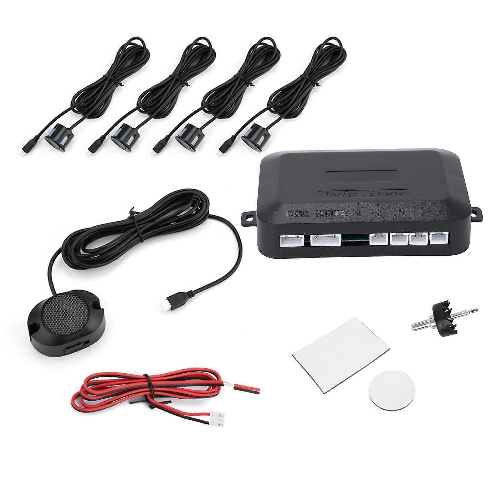 Car Parking Sensor Reversing Radar Kit Warning Sound Indicator Probe System 12v