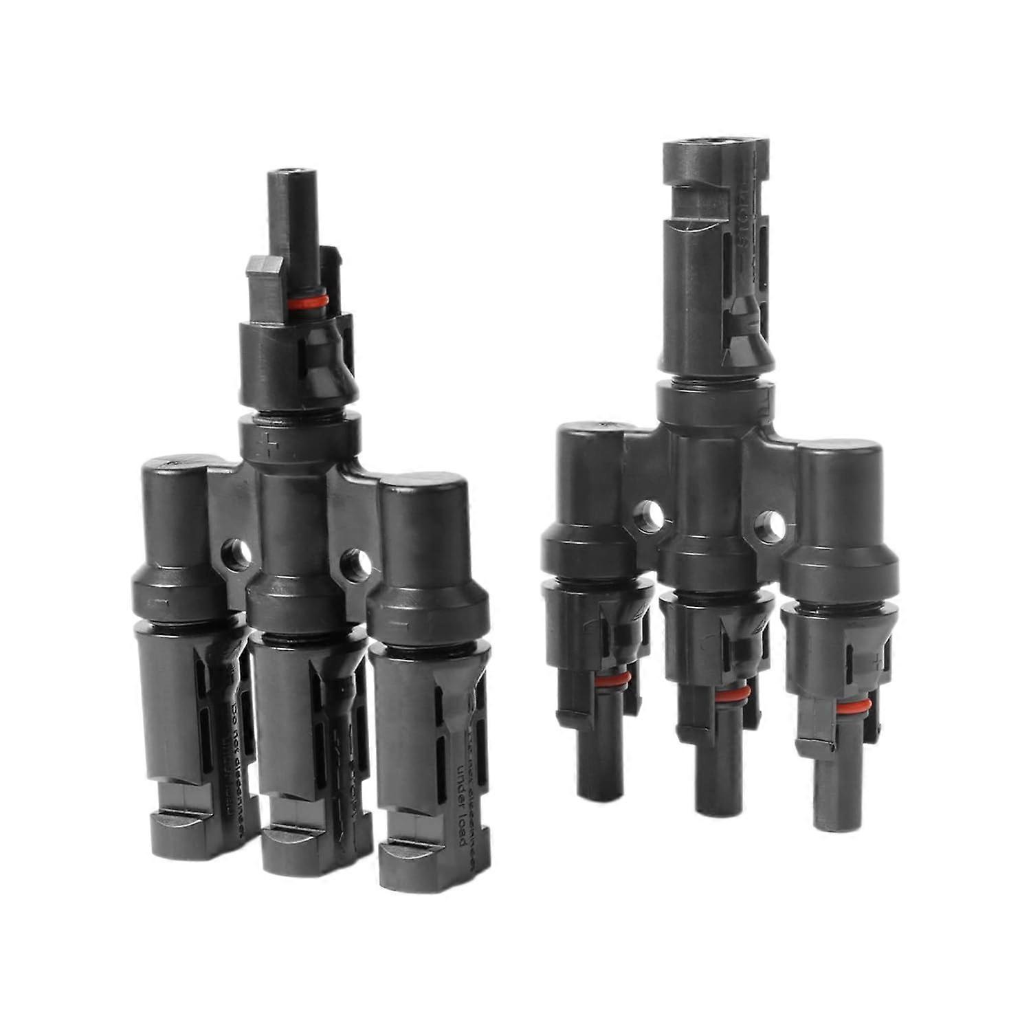 Photovoltaic Solar Connector Cable Solar Panel Connection Connector T Type 3 Branch Solar Panel Cable MFFF/FMMM Connector for Parallel Connection Betw