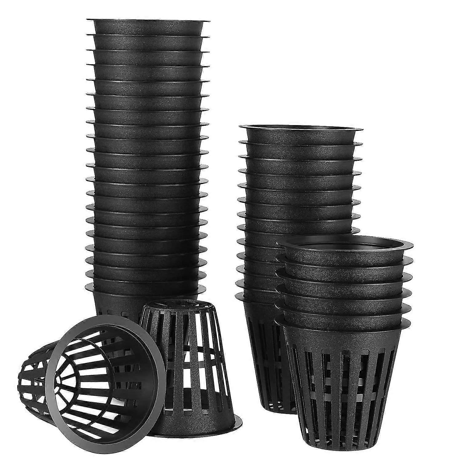 50pcs2 Inch Net Cups Slotted Mesh Wide Lip Filter Plant Net Pot Bucket Basket For Hydroponics