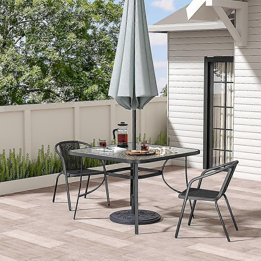 Garden Ripple Dining Stackable Chairs Table Set