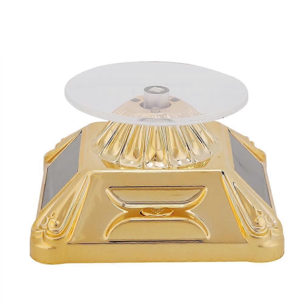 Elegant Solar Showcase Turntable Rotating Jewelries Display Stand with Light
