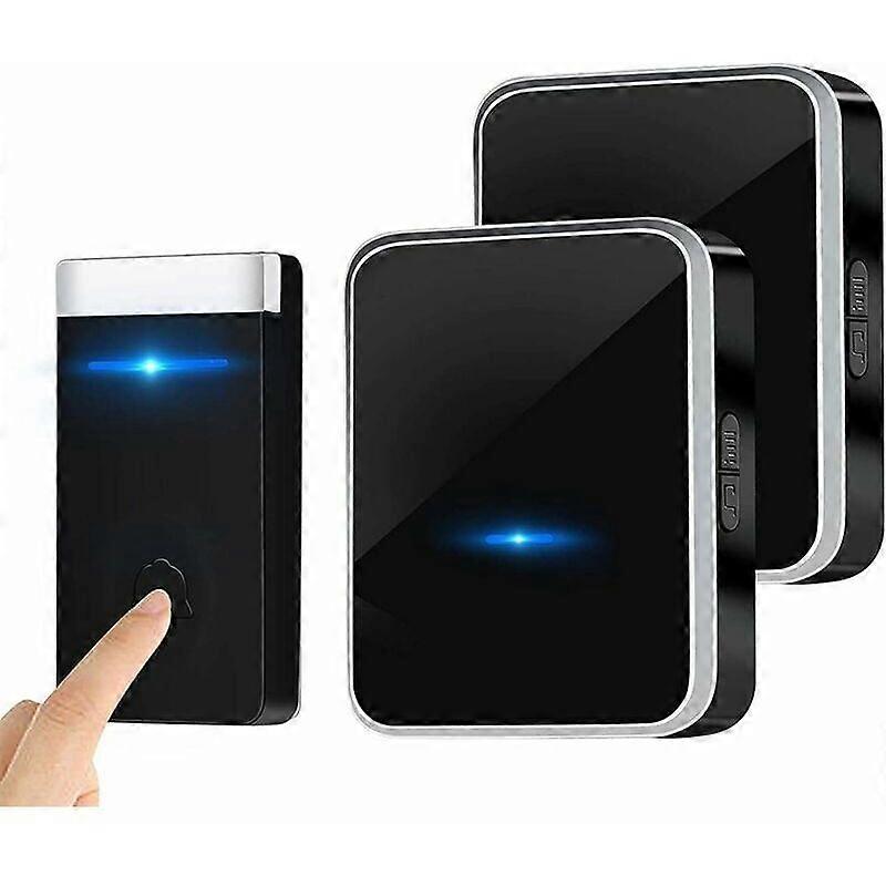 [No Batteries Required]Wireless Doorbell, Waterproof Electronic Doorbell Chime Kit with 2 Plug-in Receiver, 150M Range, 45 Melodies at 4 Volume Level 