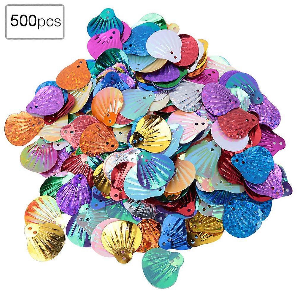 50G DIY PVC贝壳形状亮片生日快乐派对服装用品(金色混色)