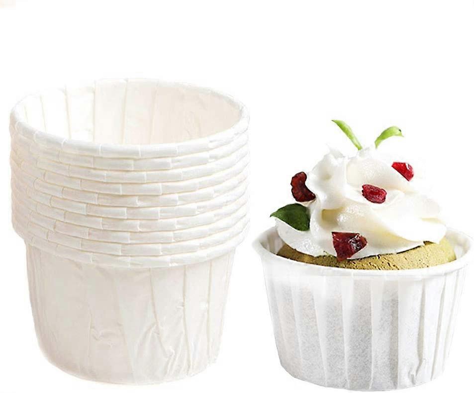 50 Pieces Disposable High Temperature Cake Rolling Cups Kitchen Baking Cups (White)