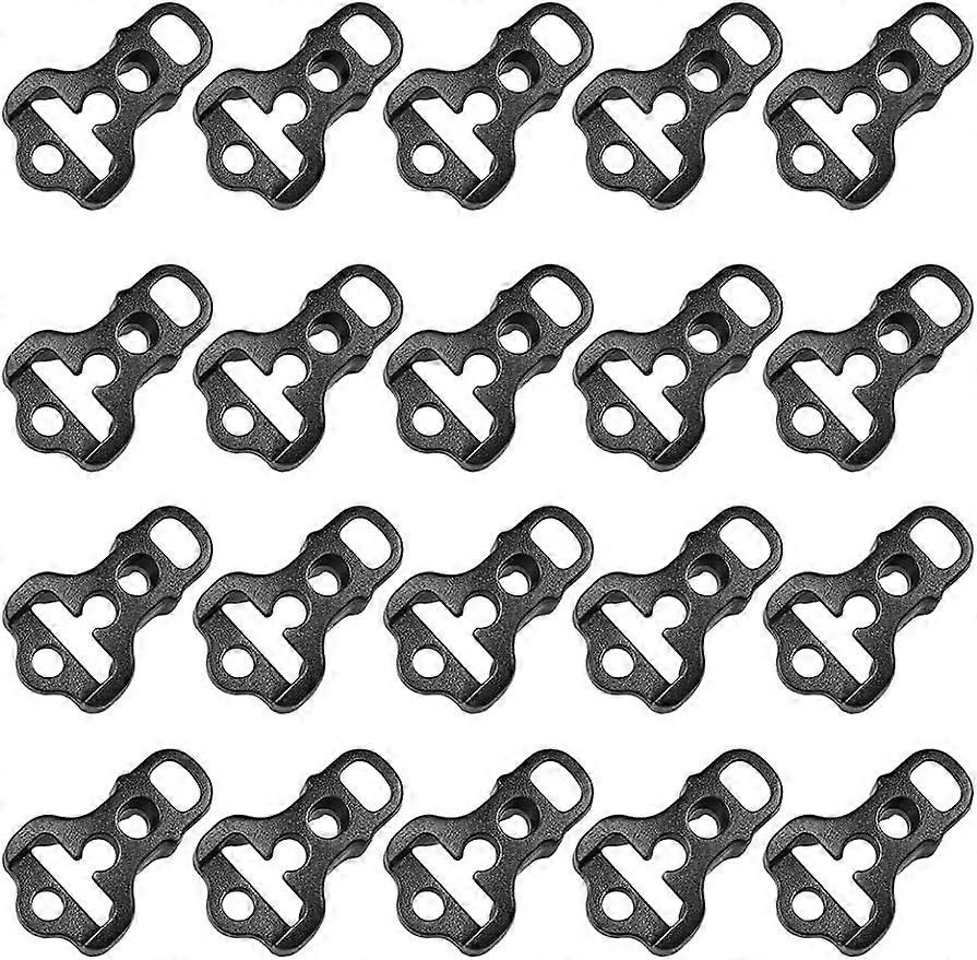 20Pcs Camping Awning Tent Guyline Runner Guy Lines Stopper Cord Rope Tightener Tensioner Tent Hook Tent Hooks Plastic