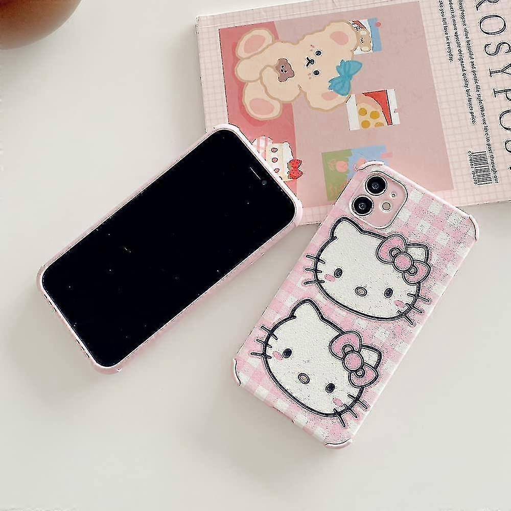 Cute Cartoon Hello Kitty Cell Phone Case For Iphone Shockproof Soft Leather Mobile Phone Protective