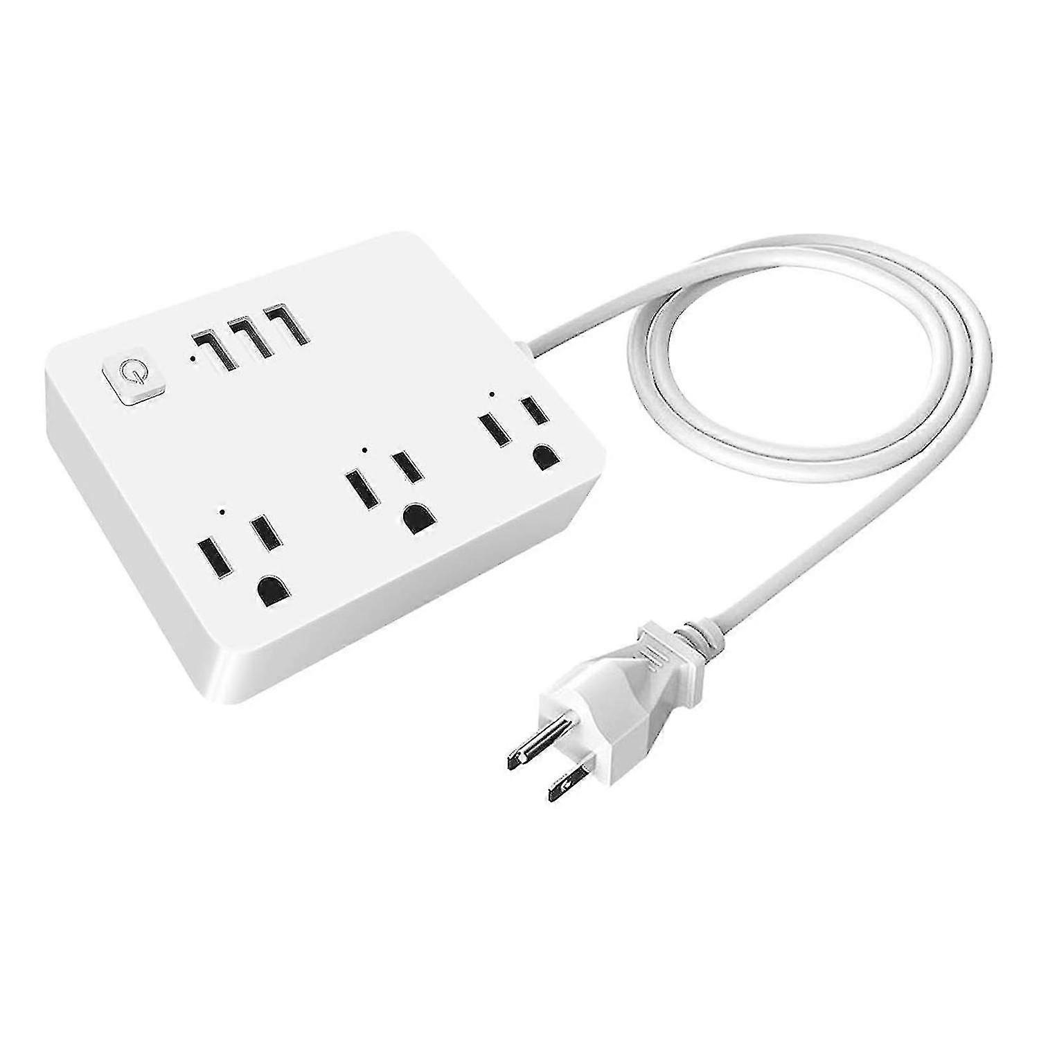 Us Power Strip 3usb Fast Charger Multi-port Ac Charging Socket