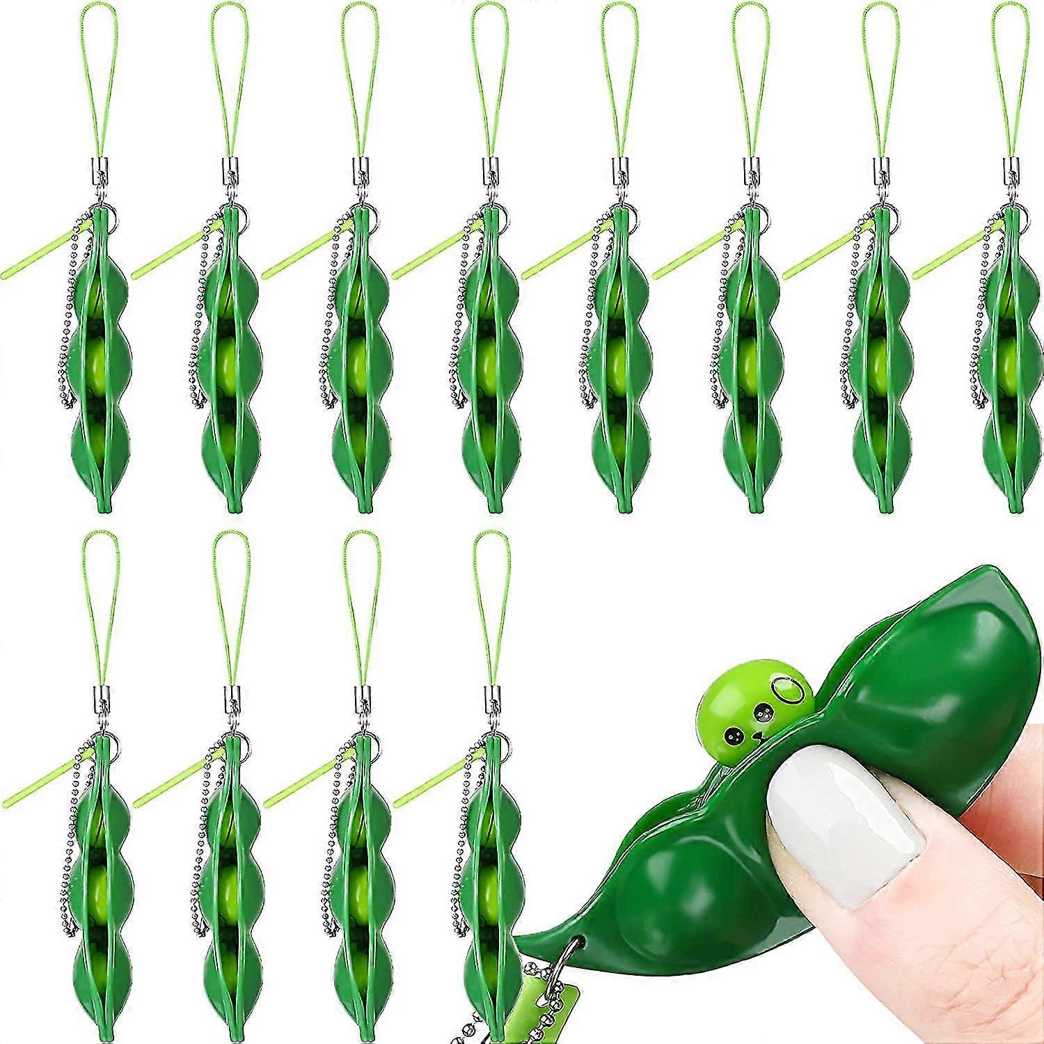 12-pack Fidget Bean Toys Funny Expression Bean Fidget Toys Soy Squeeze Bean Peas