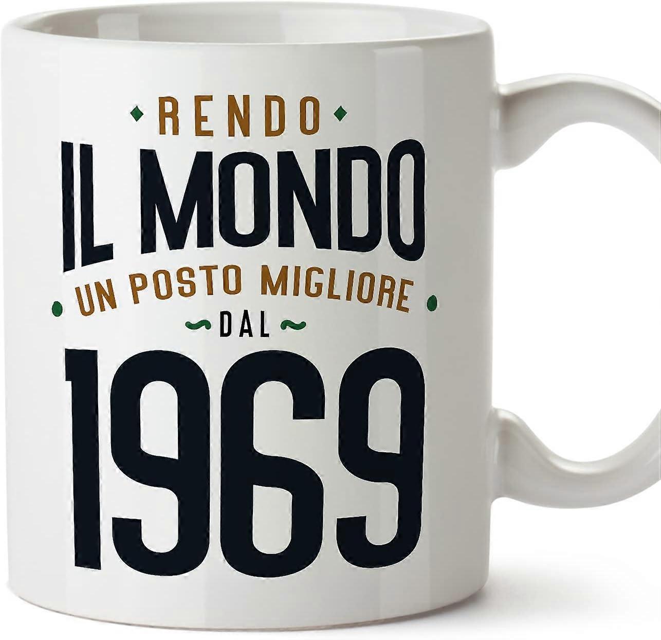 1969年バースデーマグカップ、イタリアのRendo il Mondo un Posto Miglioreファニーアニバーサリープレゼント11オンス