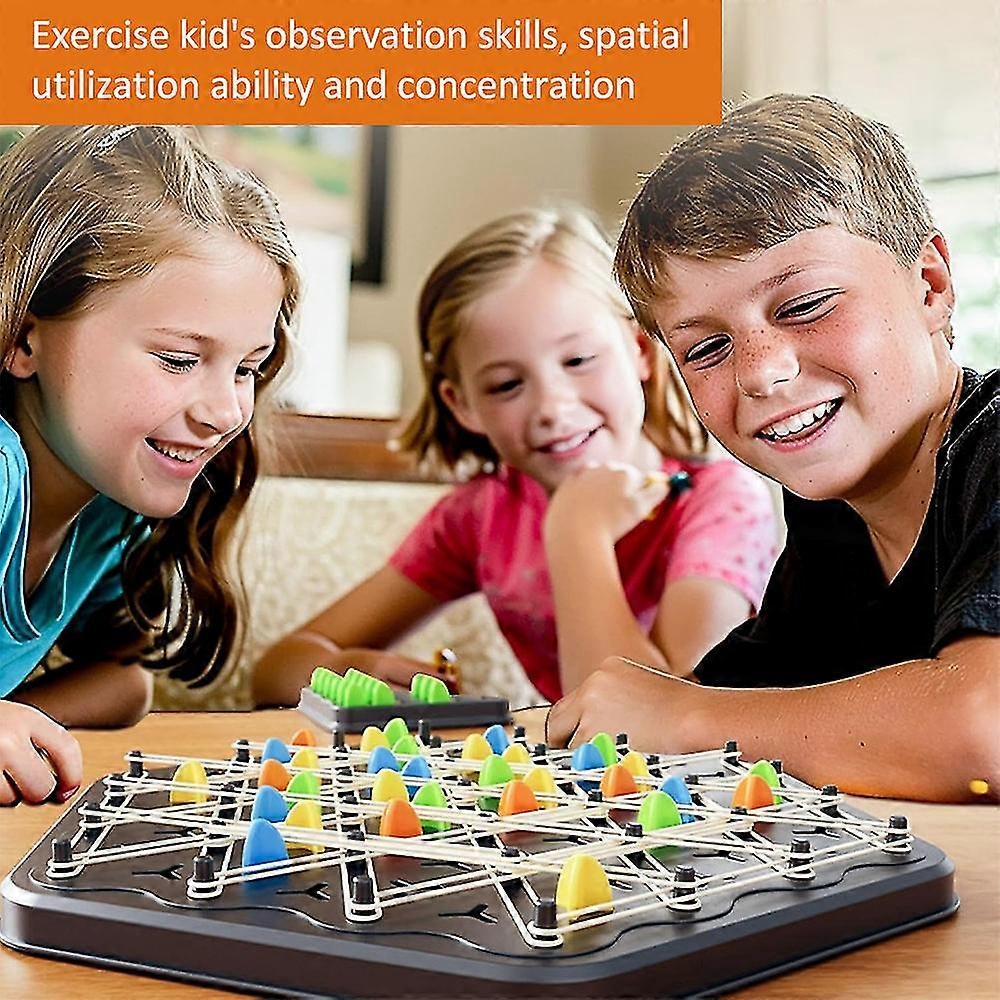 Trigglegame Gioco con Elastici e Triangoli Triggle Gioco da Tavola, Gioco Interattivo con Peg,Gioco da Tavolo Triggle con Triangolo Elastico per Ragazzi e Ragazze da 2 a 4 Giocat