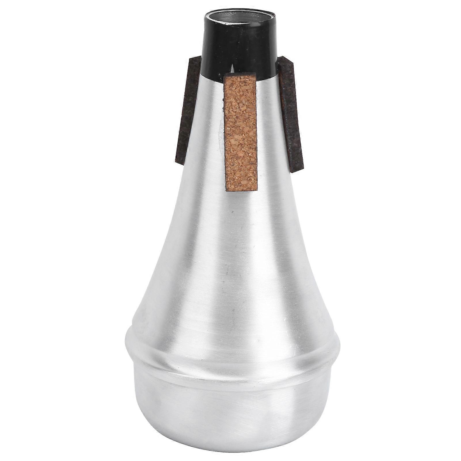 Trumpet Mute Straight Beginner Practice Silencer Universal Aluminum Alloy M25 Silver S