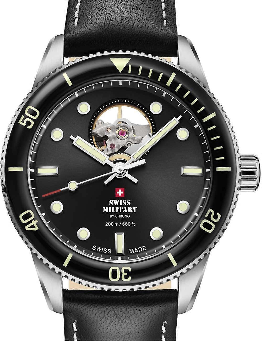 Swiss Military SMA34106.15 Men's Watch Automatic Open-Heart Diver's Watch 42mm 20ATM