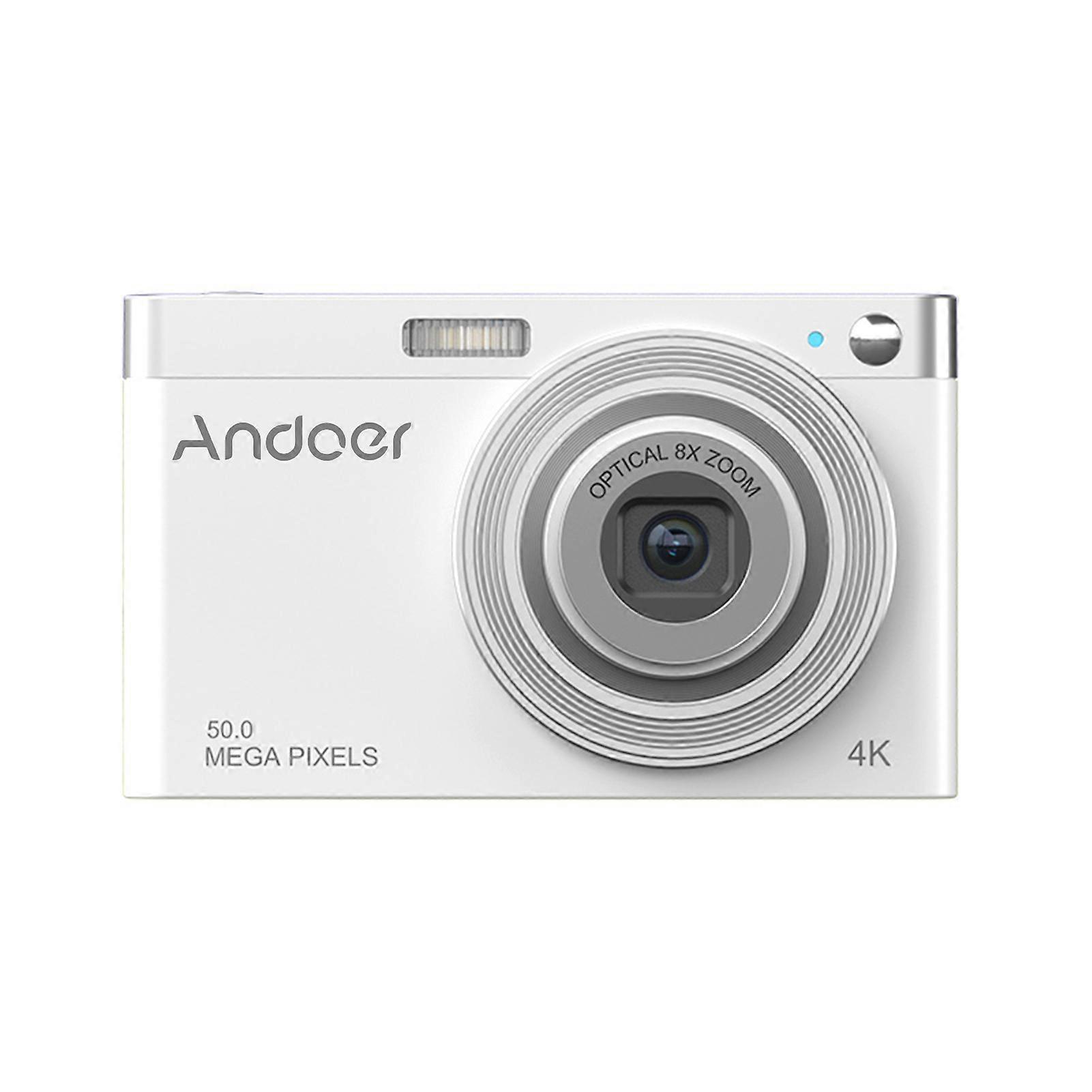 Andoer Portable 4K Digital Camera Video Camcorder 50MP 2.88 Inch IPS Screen Auto Focus 16X Zoom(8X Optical & 8X Digital) Anti-shake Face Detect Built-