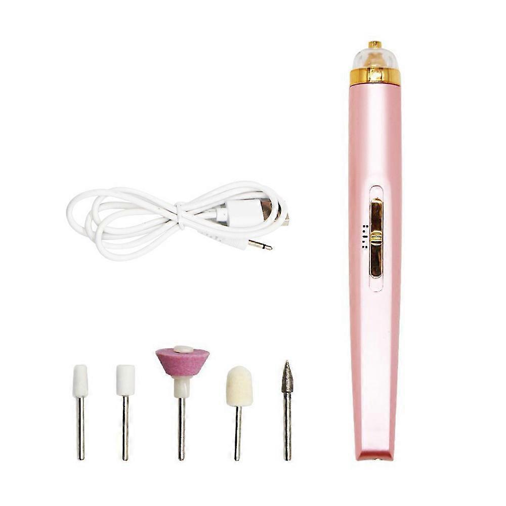 5-In-1 Electric Nail Drill Machine with Light Portable Electric Manicure Art Pen Tools for Nail-Polish Remover