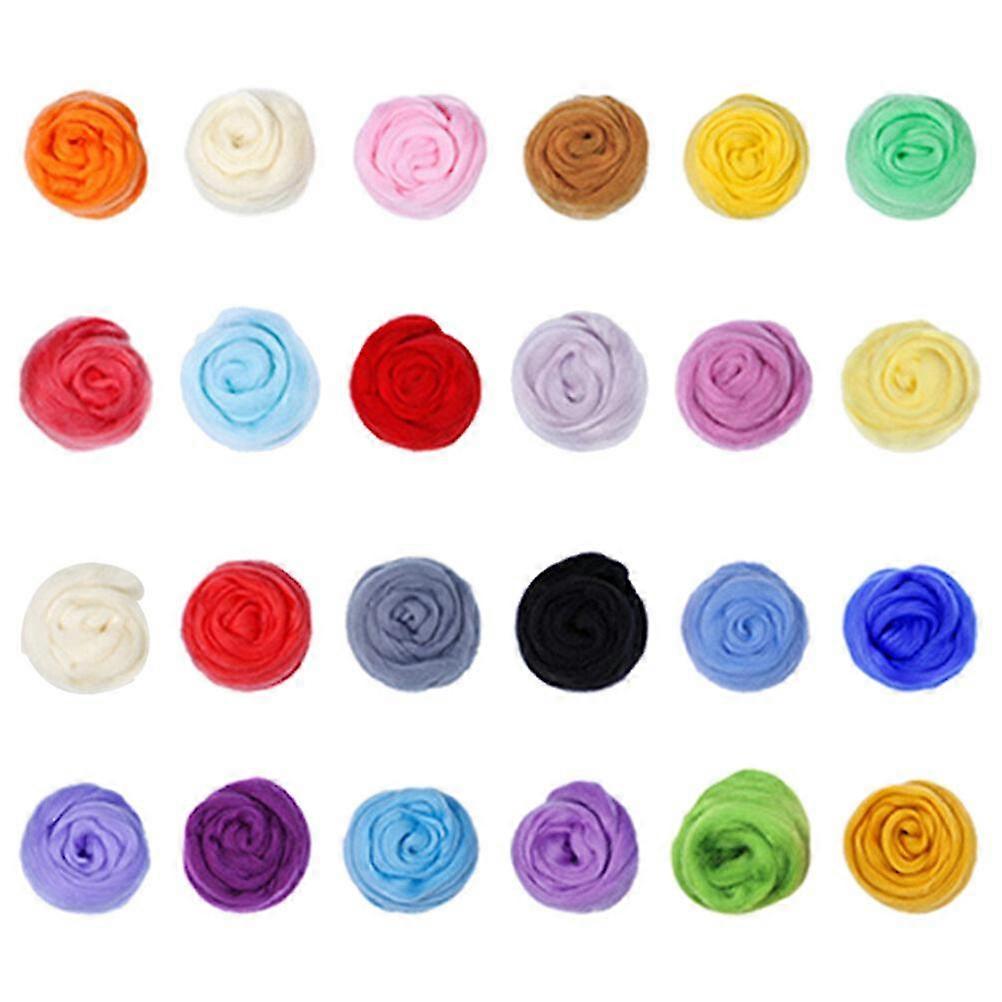 24pcs Wool Yarn Rative Wool Felting Yarn Diy Felting Wool Portable Felting Wool Diy